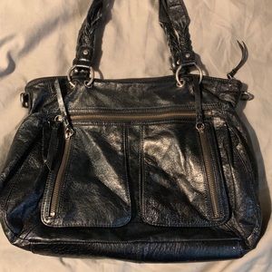 Shoulder The Sack midnight blue leather purse